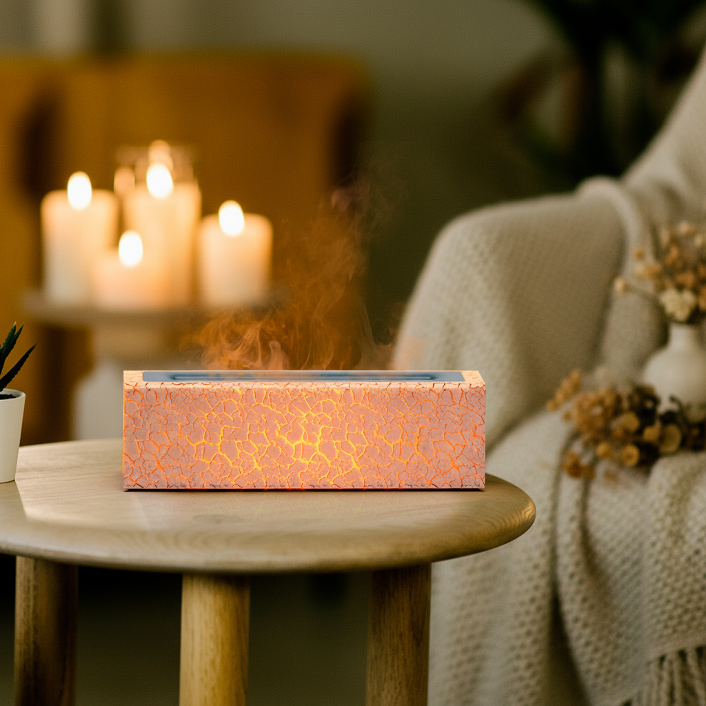 Emberly Lava – diffusore effetto fiamma in ambiente cozy serale